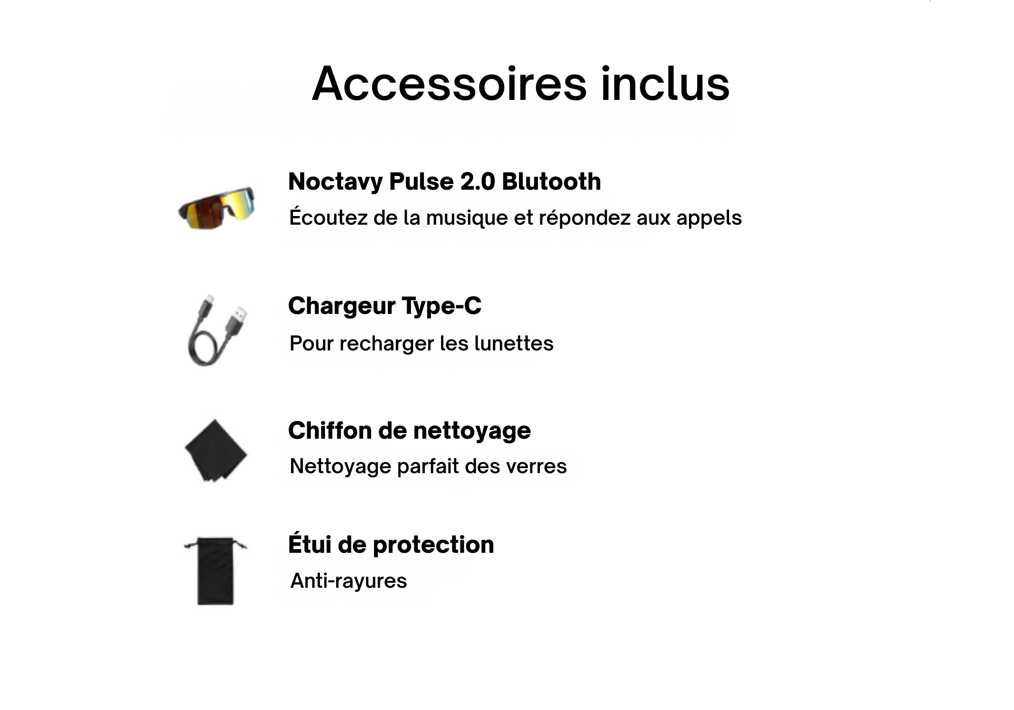 Accessoires inclus
