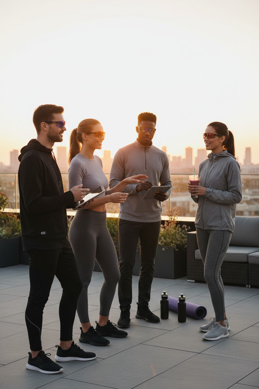 Sportifs portant des lunettes de sport