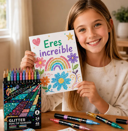 Rotuladores con efecto shimmer y purpurina —  GlowArt™