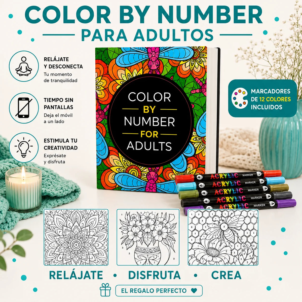 Libro para Colorear por Números - Adultos