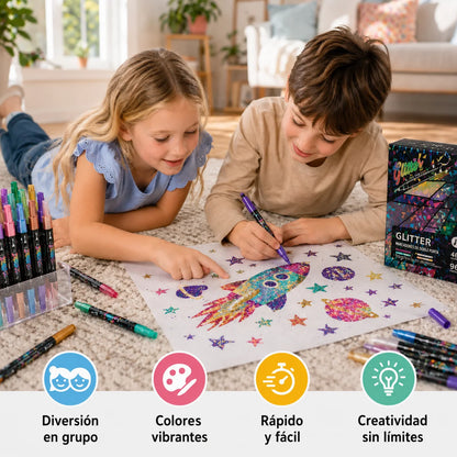 Rotuladores con efecto shimmer y purpurina —  GlowArt™