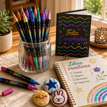 Rotuladores con efecto shimmer y purpurina —  GlowArt™