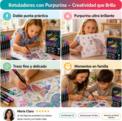 Rotuladores con efecto shimmer y purpurina —  GlowArt™